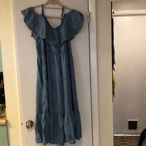 Cold- Shoulder Tiered Dress - Old Navy